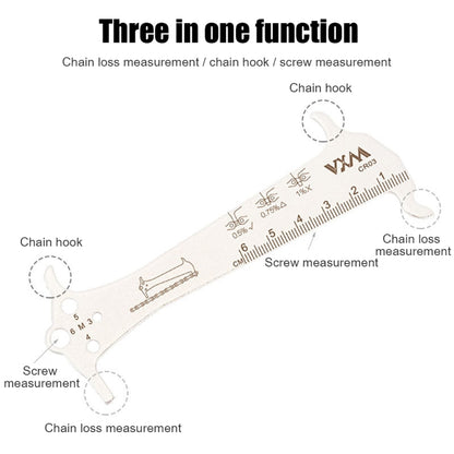 2 PCS VXM 3 In 1 Stainless Steel Mountain Bike Road Bike Chain Gauge - Outdoor & Sports by buy2fix | Online Shopping UK | buy2fix