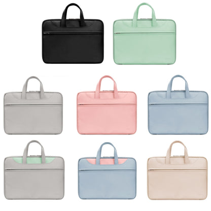 Baona BN-Q006 PU Leather Full Opening Laptop Handbag For 14 inches(Grey) - 15 inch by Baona | Online Shopping UK | buy2fix