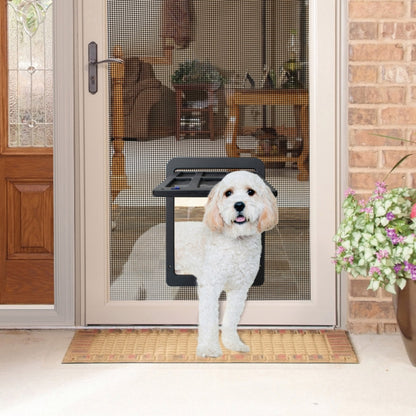 34cmx 44cm Pet Window Door Dog Cat Cave Anti-mosquito Pet Lattice Door(Black) - Home & Garden by buy2fix | Online Shopping UK | buy2fix