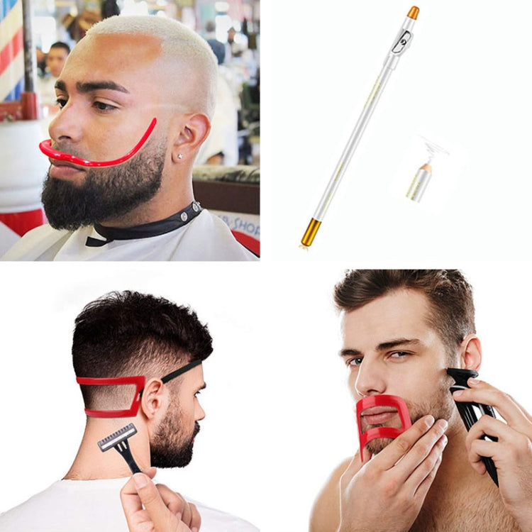 2 Sets Beard Styling Board Shaving Barber Tools, Style: Shape Ruler+Pen - Hair Trimmer by buy2fix | Online Shopping UK | buy2fix