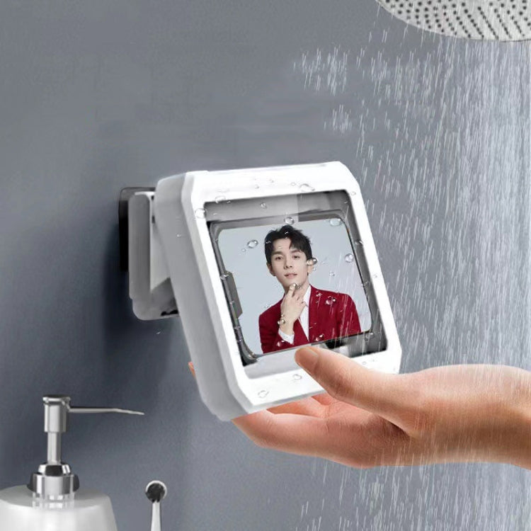 Retractable Rotating Bathroom Waterproof Mobile Phone Box Wall Mount Mobile Phone Holder(Black) - Hand-Sticking Bracket by buy2fix | Online Shopping UK | buy2fix