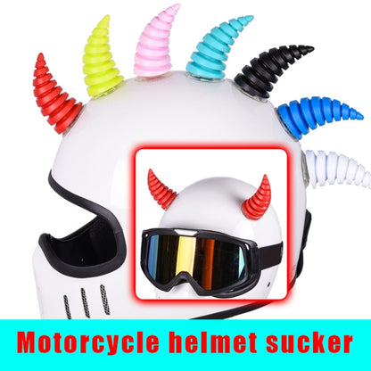 2PCS Motorcycle Horn Sucker Helmet Decoration(White) - In Car by buy2fix | Online Shopping UK | buy2fix