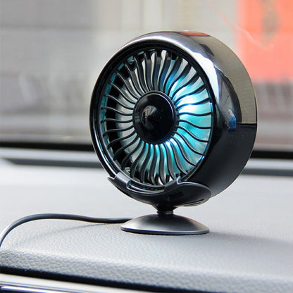 F102 Vehicle Dashboard Multi-function USB Colorful Lights Fan(Black) - In Car by buy2fix | Online Shopping UK | buy2fix