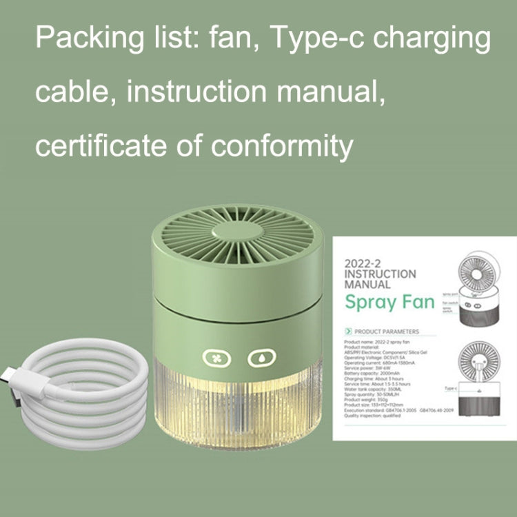 OM008 Desktop Foldable Spray Humidification Mini USB Water Cooling Fan(Mousse Green) - Consumer Electronics by buy2fix | Online Shopping UK | buy2fix