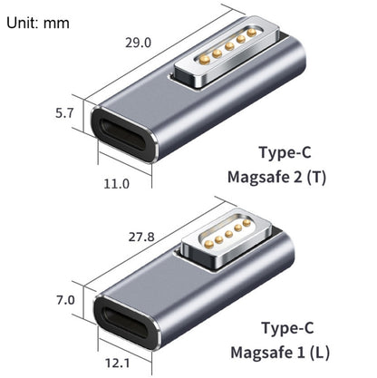 Type-C/USB-C to Magsafe1/2 Charging Adapter Supports PD Charging(Type-C to Magsafe 1 L) - Mobile Accessories by buy2fix | Online Shopping UK | buy2fix