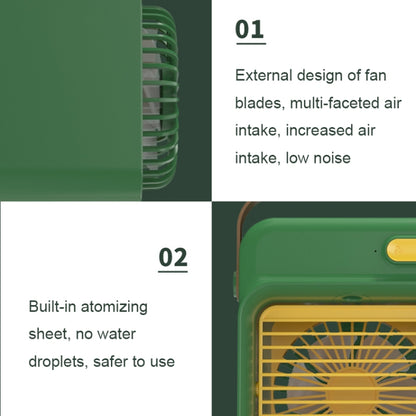 F05 USB Portable Mini Multifunctional Spray Cooling Fan, Spec: Plug-in Model (Green) - Consumer Electronics by buy2fix | Online Shopping UK | buy2fix