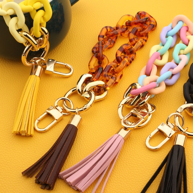 Keychain Ladies Acrylic Bracelet Jewelry(Yellow) - In Car by buy2fix | Online Shopping UK | buy2fix