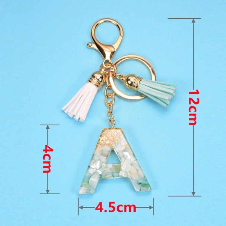 2 PCS Gold Foil English Letter Tassel Keychain Bag Decoration Pendant(K) - In Car by buy2fix | Online Shopping UK | buy2fix