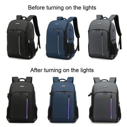 TONO LED Light SLR Digital Camera Backpack With USB Port(Blue) - Camera Accessories by TONO | Online Shopping UK | buy2fix