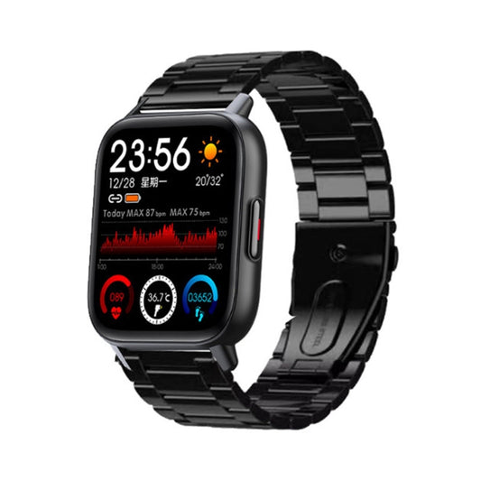 QS16Pro 1.69-Inch Health Monitoring Waterproof Smart Watch, Supports Body Temperature Detection, Color: Thick Black Steel - Smart Wear by buy2fix | Online Shopping UK | buy2fix