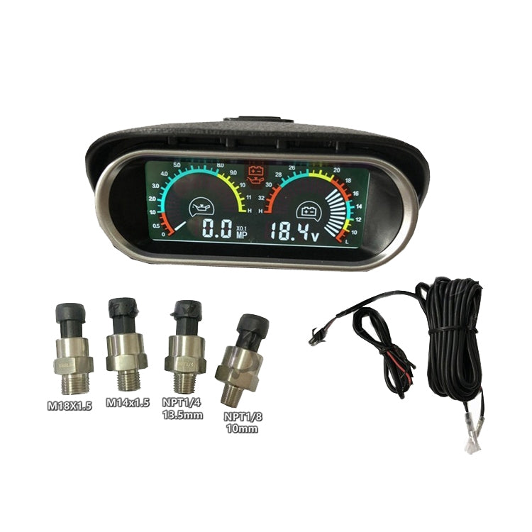 Agricultural Vehicle Car Modification Instrument, Style: Oil Meter (M18x1.5) With Voltage - In Car by buy2fix | Online Shopping UK | buy2fix