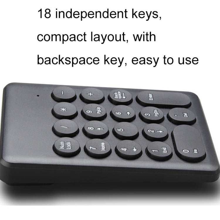 269 18 Keys Wireless Mini Numeric Keypad Accounting Bank Engineering Keypad(White) - Wireless Keyboard by buy2fix | Online Shopping UK | buy2fix