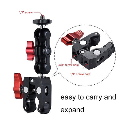 JMSUZ 124124 SLR Camera Rail Adjustable Clamp Crab Clamp (Red) - Camera Accessories by JMSUZ | Online Shopping UK | buy2fix