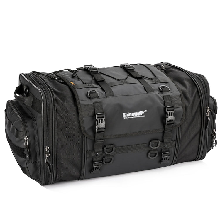 Rhinowalk MT4060 Large-capacity Foldable Expandable Tail Bag for Motorcycle Riding with Rain Cover(Black) - Bags & Luggages by Rhinowalk | Online Shopping UK | buy2fix