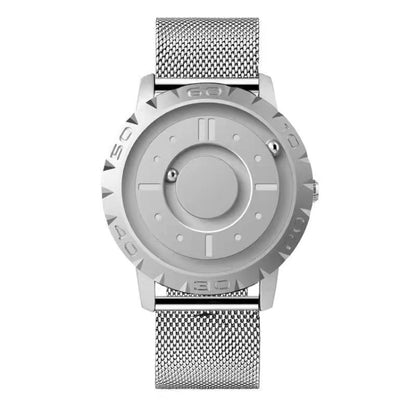 EUTOUR E030 Magnetic Ball Men Bezel-Free Design Watch(Silver Net Strip) - Metal Strap Watches by buy2fix | Online Shopping UK | buy2fix