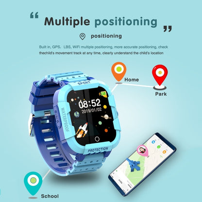 DF75 1.4 Inch 4G GPS Positioning Children Waterproof Smart Calling Watch With SOS Function(Blue) - Smart Wear by buy2fix | Online Shopping UK | buy2fix