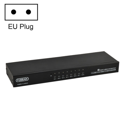 FJGEAR FJ-810UK 8 In 1 Out Computer Host VGA To KVM Switcher With Desktop Switch, EU Plug(Black) - Converter by FJGEAR | Online Shopping UK | buy2fix