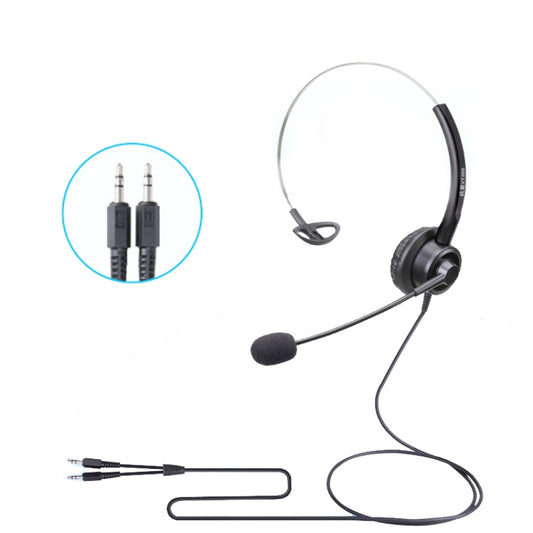 VT200 Single Ear Telephone Headset Operator Headset With Mic,Spec: 3.5mm Double Plug PC Head - Consumer Electronics by buy2fix | Online Shopping UK | buy2fix