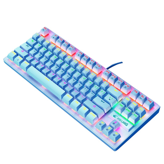 ZIYOULANG K2 87 Keys Office Laptop Punk Glowing Mechanical Wired Keyboard, Cable Length: 1.5m, Color: Blue - Wired Keyboard by ZIYOULANG | Online Shopping UK | buy2fix
