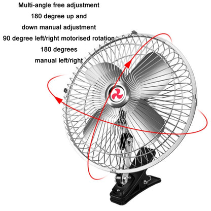 Car Powerful Fixing Clip Cooling High Wind Power Electric Fan, Specification: 6 inch Black 12V - In Car by buy2fix | Online Shopping UK | buy2fix