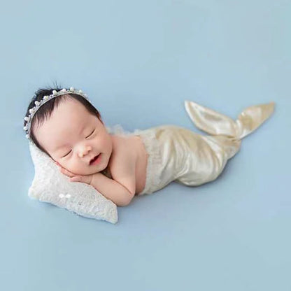 Newborn Photography Clothing Mermaid Modeling Jumpsuit + Headdress Set(Yellow) - Camera Accessories by buy2fix | Online Shopping UK | buy2fix