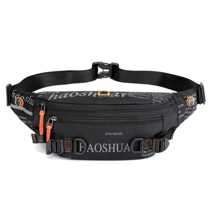 HAOSHUAI 5132 Outdoor Men Waist Bag Sports Running Chest Bag(Black) - Waist Bags by HAOSHUAI | Online Shopping UK | buy2fix