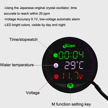 Morfayer YL-M05 5 In 1 Water Temperature Model 9-24V LED Night Vision Motorcycle Modification Instrument - In Car by buy2fix | Online Shopping UK | buy2fix