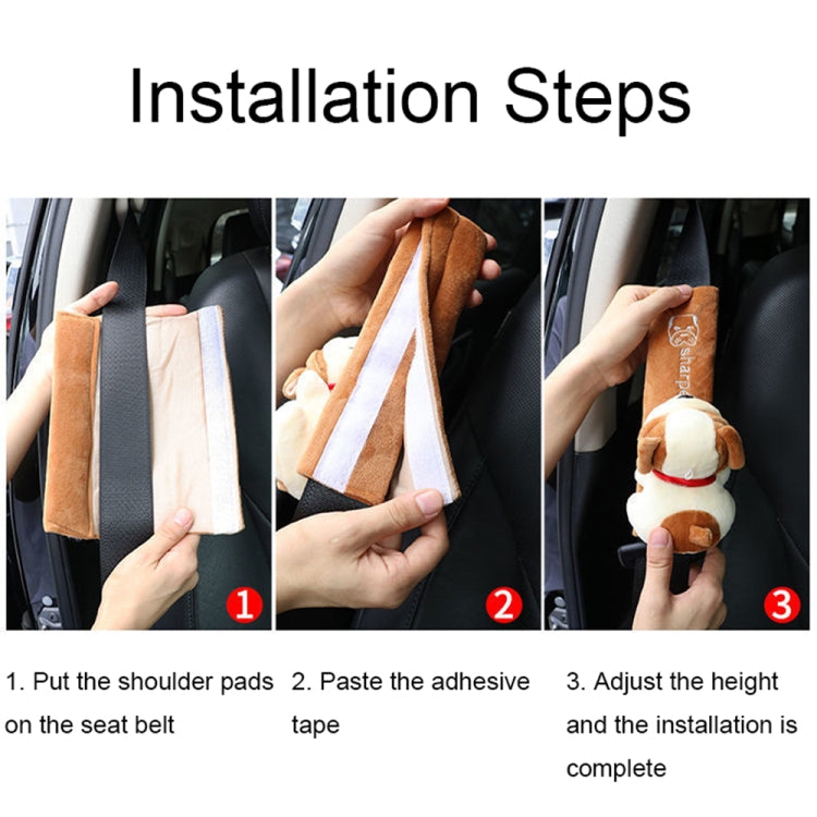 002 Cute Cartoon Thicked Seat Belt Anti-Strangled Protective Cushion, Length: 23cm (Beige Dog) - In Car by buy2fix | Online Shopping UK | buy2fix