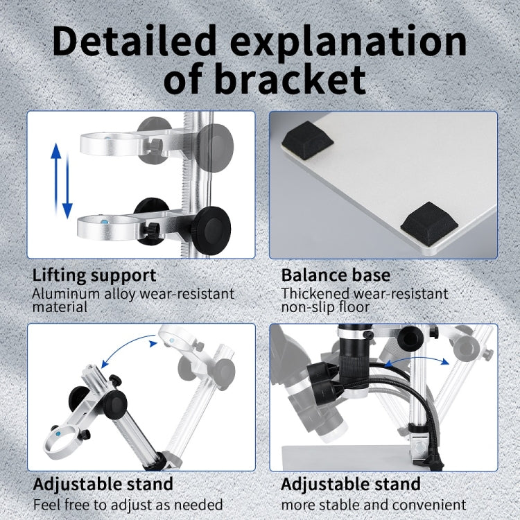 G1600 1-1600X Magnification 9 Inch Electron Microscope, Style: With Battery UK Plug - Digital Microscope by buy2fix | Online Shopping UK | buy2fix