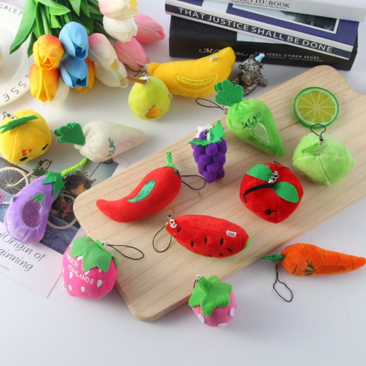 5pcs Cute Fruit And Vegetable Plush Bag Pendant Key Chain, Size: 10cm(Peach) - Key Rings by buy2fix | Online Shopping UK | buy2fix