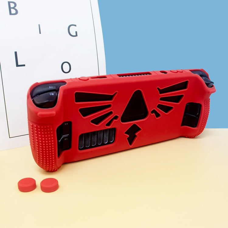 For Steam Deck V V4-1 Pocket Consoles Silicone Non-slip Protective Case with Holder Function(Red) - Accessories by buy2fix | Online Shopping UK | buy2fix