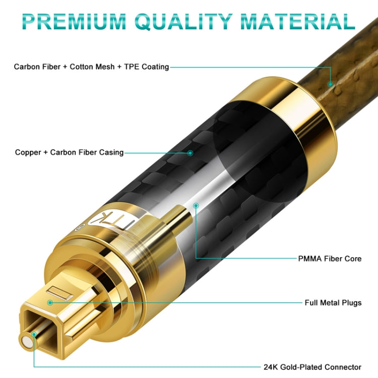 EMK GM/A8.0 Digital Optical Fiber Audio Cable Amplifier Audio Gold Plated Fever Line, Length: 20m(Transparent Coffee) - Audio Optical Cables by EMK | Online Shopping UK | buy2fix