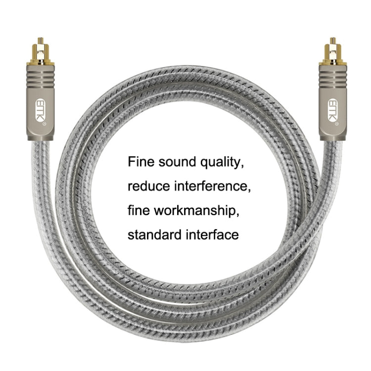 EMK YL/B Audio Digital Optical Fiber Cable Square To Square Audio Connection Cable, Length: 20m(Transparent Gray) - Audio Optical Cables by EMK | Online Shopping UK | buy2fix