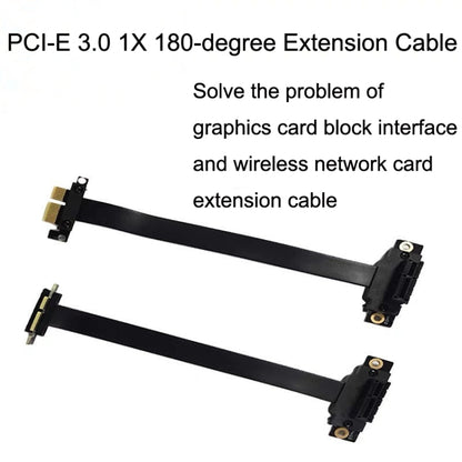 PCI-E 3.0 1X 180-degree Graphics Card Wireless Network Card Adapter Block Extension Cable, Length: 10cm -  by buy2fix | Online Shopping UK | buy2fix