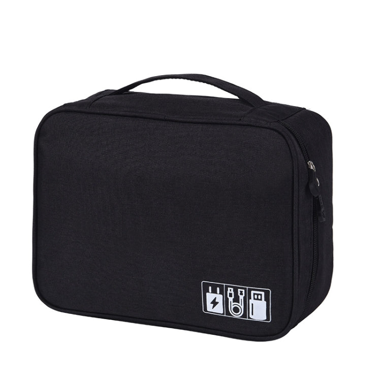 RH917 Data Cables Storage Bags Cationic Polyester Multifunctional Digital Bag(Black) - Digital Storage Bag by buy2fix | Online Shopping UK | buy2fix