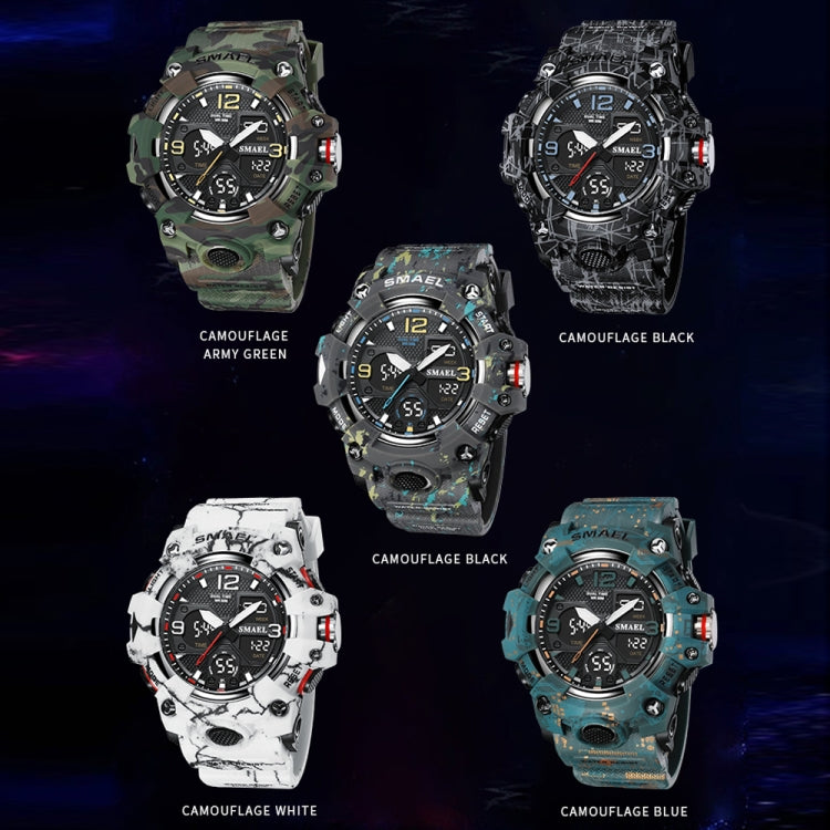 SMAEL 8008 Outdoor Waterproof Camouflage Sports Electronic Watch Luminous Multi-function Waist Watch(Camouflage Gray) - LED Digital Watches by SMAEL | Online Shopping UK | buy2fix