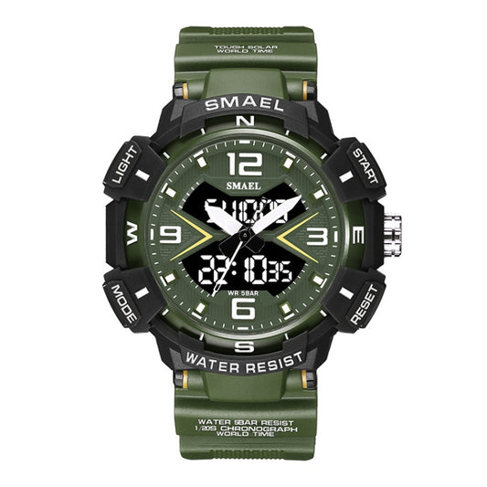 SMAEL 8076 Outdoor Night Light Mountain Climbing Men Sports Watch(Army Green) - Sport Watches by SMAEL | Online Shopping UK | buy2fix