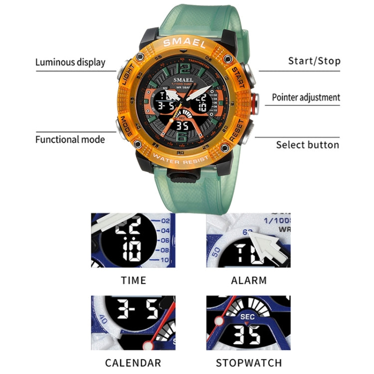 SMAEL 8058 Outdoor Sports Multifunctional Waterproof Electronics Watch(Black gold) - Sport Watches by SMAEL | Online Shopping UK | buy2fix