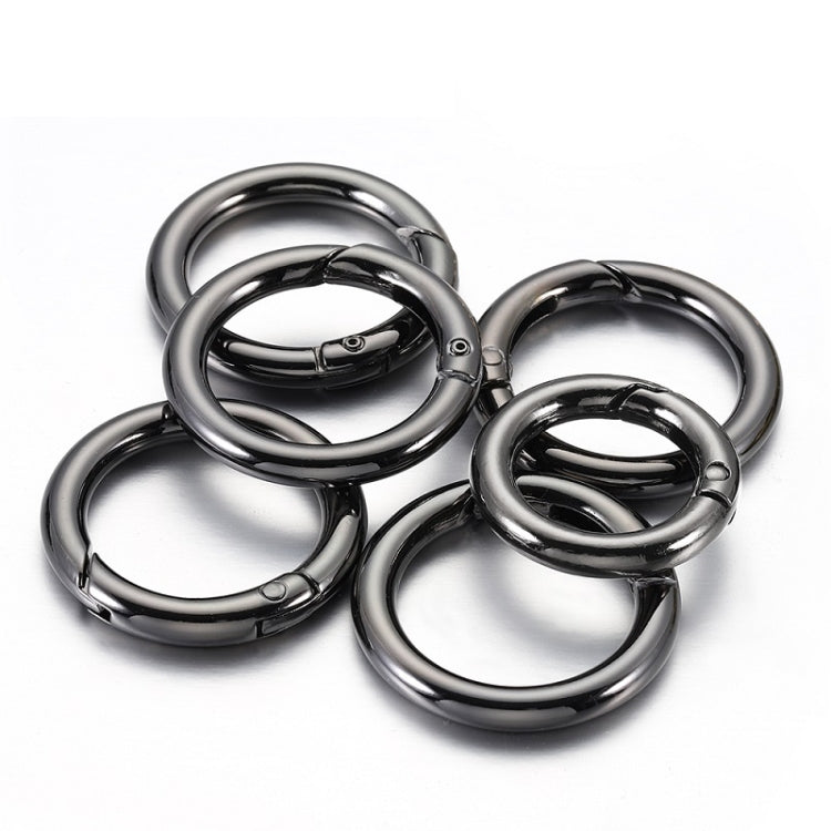 20pcs Zinc Alloy Spring Ring Metal Open Bag Webbing Keychain, Specification: 3 Point Black - In Car by buy2fix | Online Shopping UK | buy2fix