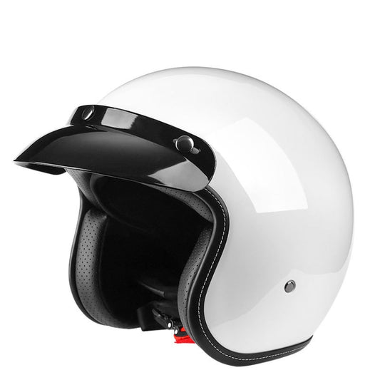 BYB 701 All Seasons Retro Motorcycle Helmet, Size: M(Bright White) - In Car by BYB | Online Shopping UK | buy2fix