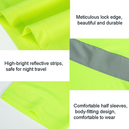 Reflective Quick-drying T-shirt Lapel Short-sleeved Safety Work Shirt, Size: XL(Fluorescent +Navy Blue) - Workplace Safety Supplies by buy2fix | Online Shopping UK | buy2fix