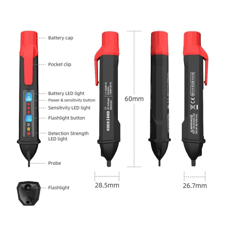 PT202A Digital Display Test Pen Multi-Function Non-Contact Household Intelligent Induction Tester - Voltage Detector by buy2fix | Online Shopping UK | buy2fix