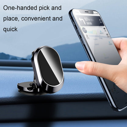 U18 Mini Car Foldable Rotating Magnetic Mobile Phone Navigation Holder(Silver) - In Car by buy2fix | Online Shopping UK | buy2fix