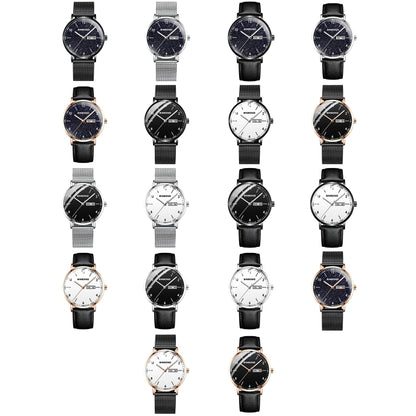 BINBOND B3820 30M Waterproof Ultra-thin Quartz Luminous Starry Watch, Color: Black Leather-Black-Black - Metal Strap Watches by BINBOND | Online Shopping UK | buy2fix