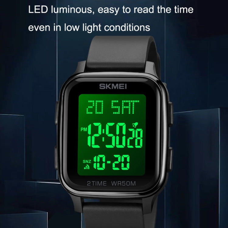 SKMEI 1858 Square Waterproof Digital Dual Display LED Luminous Watch(Rose Gold) - LED Digital Watches by SKMEI | Online Shopping UK | buy2fix