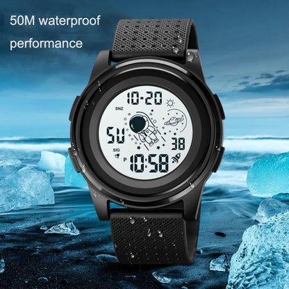 SKMEI 1883 Ultra-Thin Case Sports Multi-Function Watch Astronaut Watch(Black White Machine) - Sport Watches by SKMEI | Online Shopping UK | buy2fix