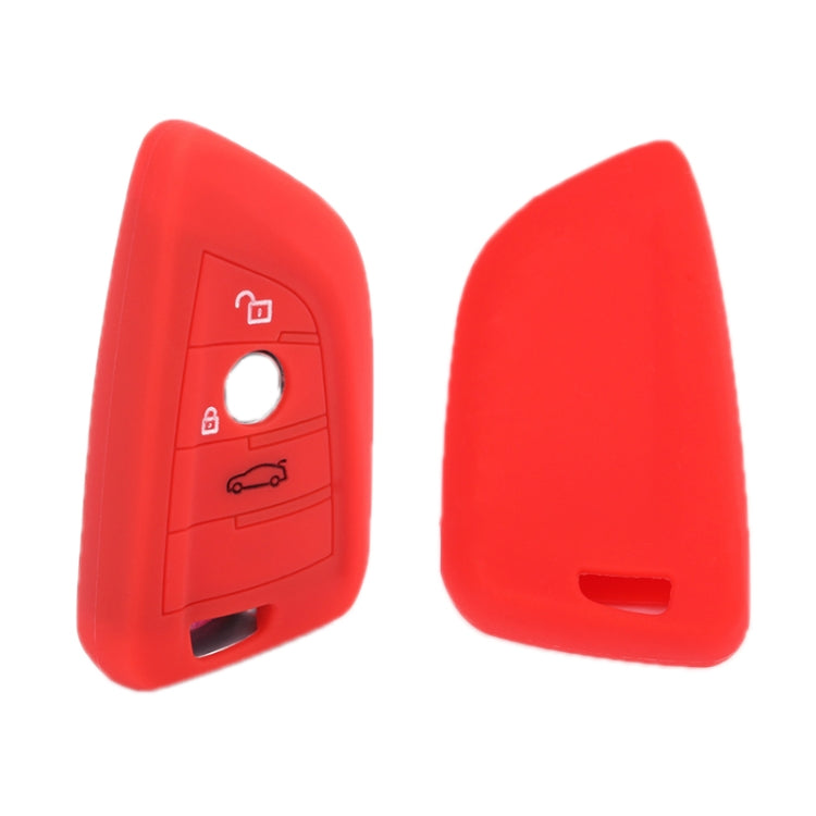 For BMW 1 Series X4/X2/XM5 2pcs Soft Silicone Remote Key Cover(Rose Red) - In Car by buy2fix | Online Shopping UK | buy2fix