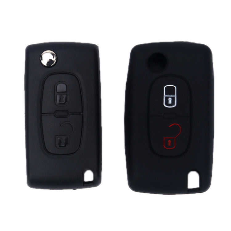 2pcs Car Key Cover for Peugeot 206/207/4008/3008 Citroen Sega/Triumph/C5(Black) - In Car by buy2fix | Online Shopping UK | buy2fix