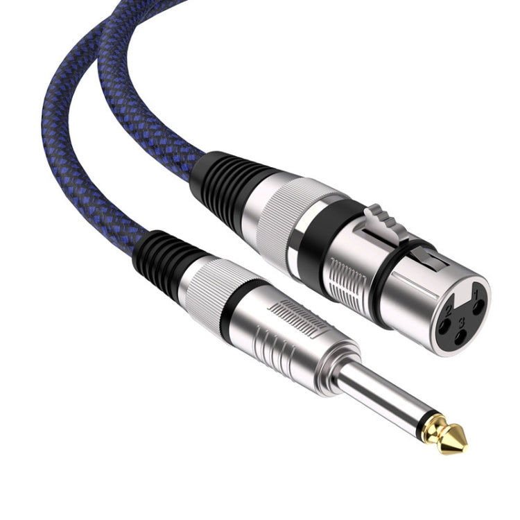 1.8m Blue and Black Net TRS 6.35mm Male To Caron Female Microphone XLR Balance Cable -  by buy2fix | Online Shopping UK | buy2fix