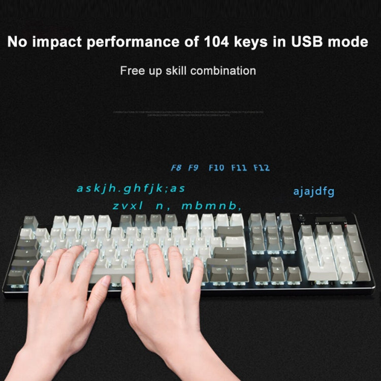 Ajazz AK35I 110 Keys White Light Backlight PBT Keycap Wired Mechanical Keyboard Green Shaft (White Gray) - Wired Keyboard by Ajazz | Online Shopping UK | buy2fix